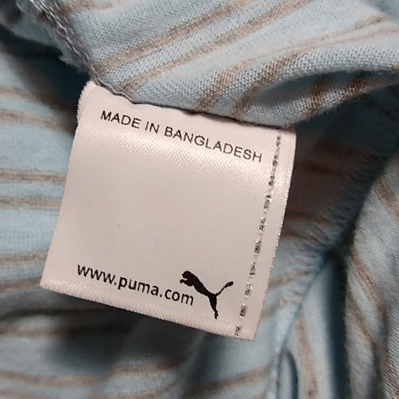 PUMA Blue & Grey Racer Back Tank Top Striped Size Medium - Picture 8 of 9